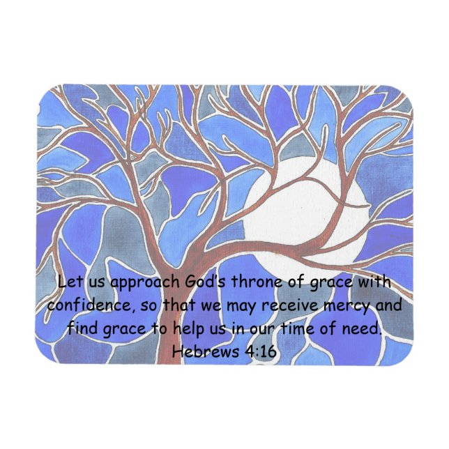 Help in time of need - Hebrews 4:16 - Bible verse Magnet (Horizontal)