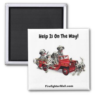 Help Is On The Way! Dalmations Firefighters Magnet