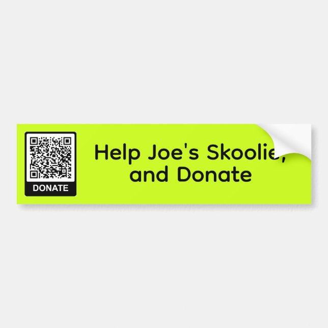 Help Joe's Skoolie, and Donate Bumper Sticker (Front)