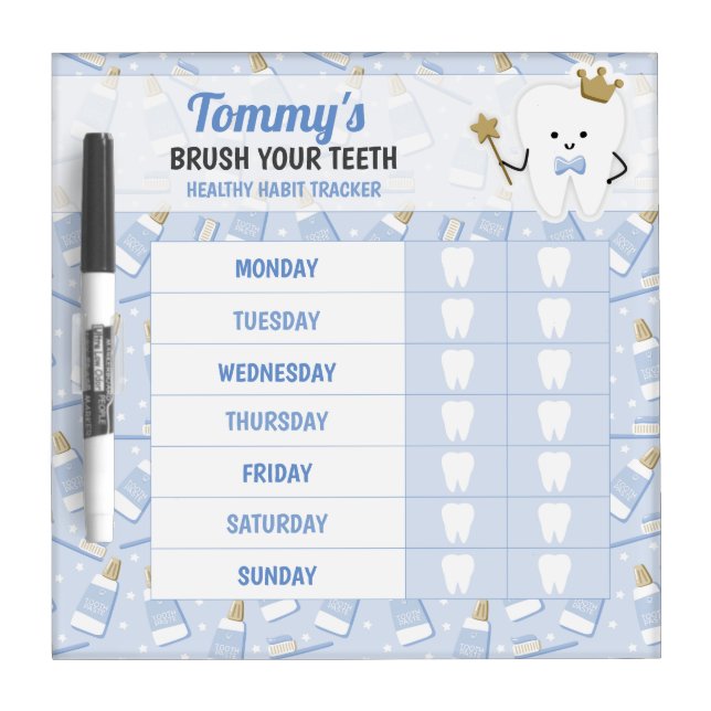 Help Kids to Maintain Toothbrushing Routine Dry Erase Board (Front)