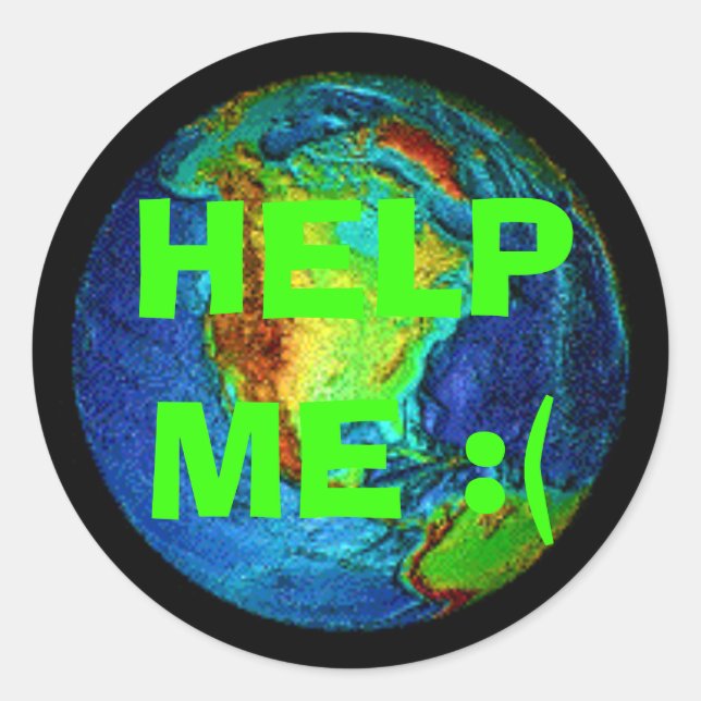 HELP ME :( CLASSIC ROUND STICKER (Front)