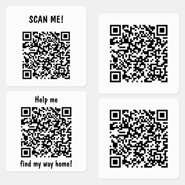 Help Me Find My Way Home Custom QR Code Labels (Group)