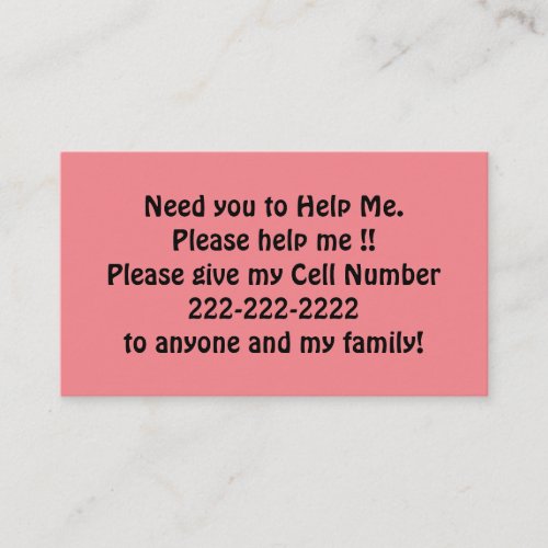 Help me please business card