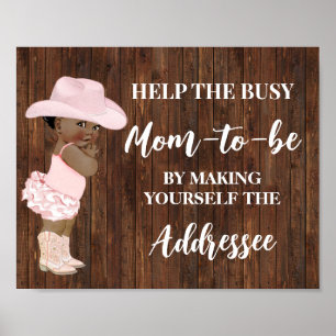 Help Mom Make Yourself Addressee AA Cowgirl Poster