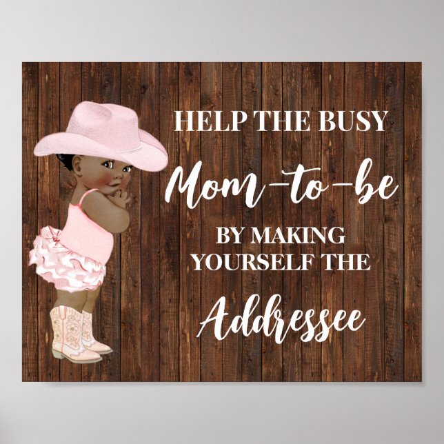 Help Mom Make Yourself Addressee AA Cowgirl Poster (Front)