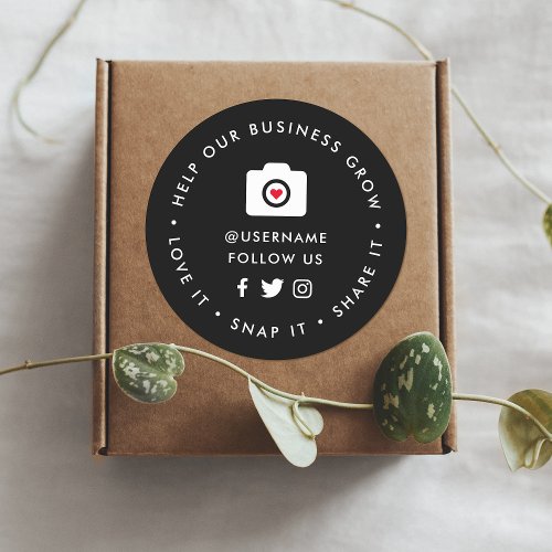 Help our Business Grow  Social Media Followers Classic Round Sticker