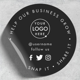 Help our Business Grow Social Media Followers Classic Round Sticker