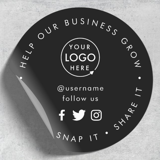 Help our Business Grow | Social Media Followers Classic Round Sticker (Social media stickers for your small business)