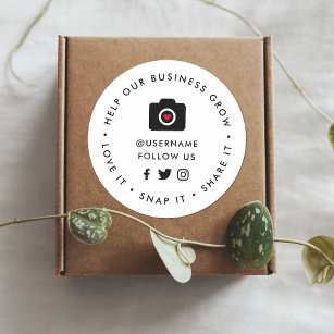 Help our Business Grow   Social Medial Followers Classic Round Sticker