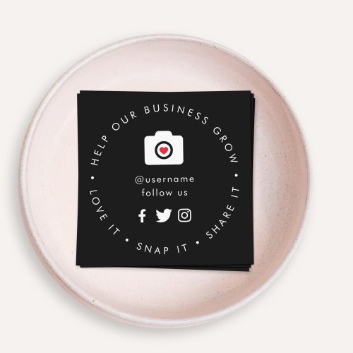 Help our Business Grow  Social Medial Followers Square Business Card