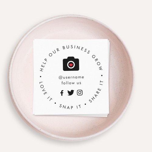 Help our Business Grow  Social Medial Followers Square Business Card