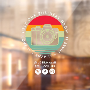 Help our Business Grow Social Medial Followers Window Cling