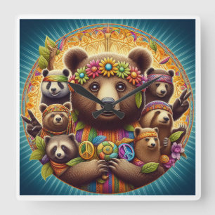 Help Protect All Animals Square Wall Clock