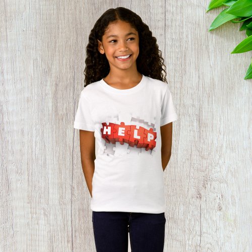 Help Puzzle Pieces Girls T_Shirt