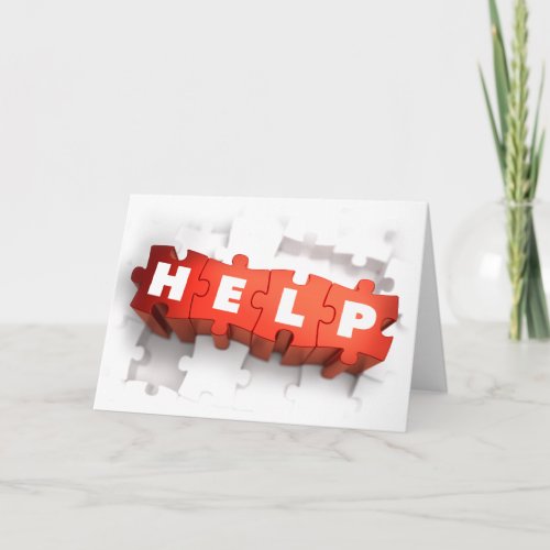 Help Puzzle Pieces Greeting Cards