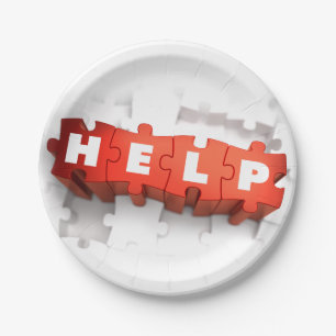 Help Puzzle Pieces Paper Plates