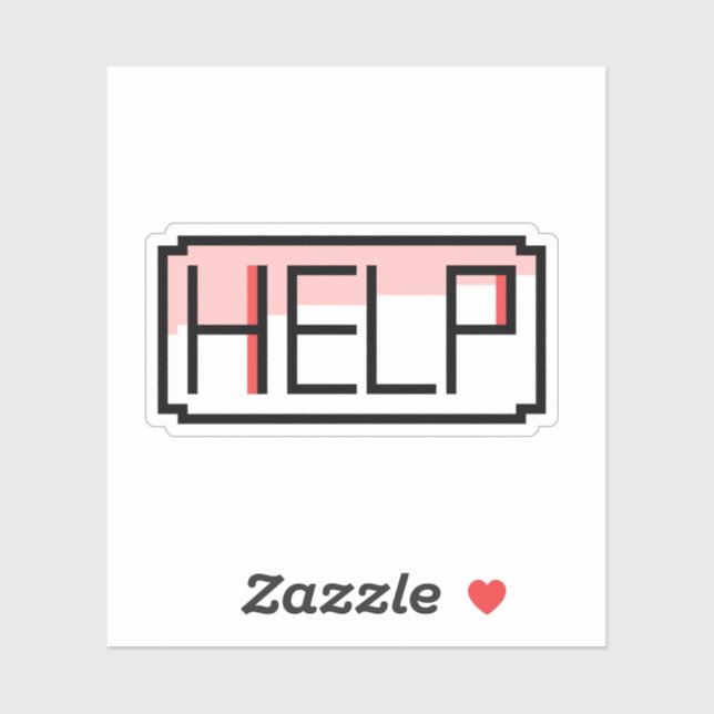 Help! Retro RPG Chat Box Pixel Design Sticker (Sheet)