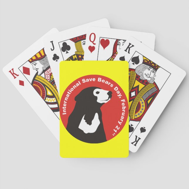 help save sun bears poker cards (Back)