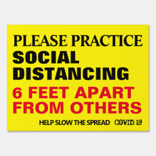 Help Slow the Spread Covid 19 Social Distance 6 Ft Sign