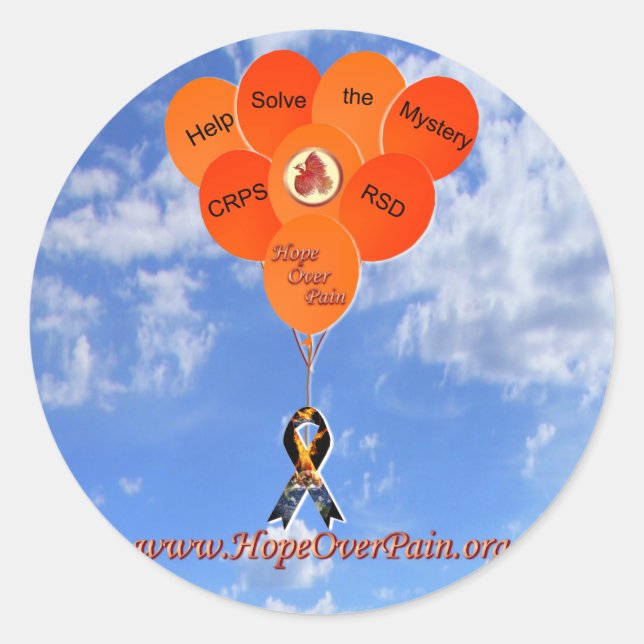 Help Solve the Mystery CRPS RSD Balloons Classic Round Sticker (Front)