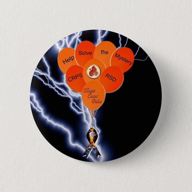 Help Solve the Mystery CRPS RSD Hope Over Pain Bal Button (Front)