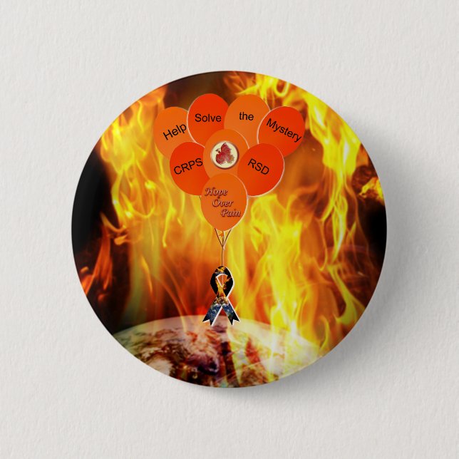 Help Solve the Mystery CRPS RSD Hope Over Pain Bal Button (Front)