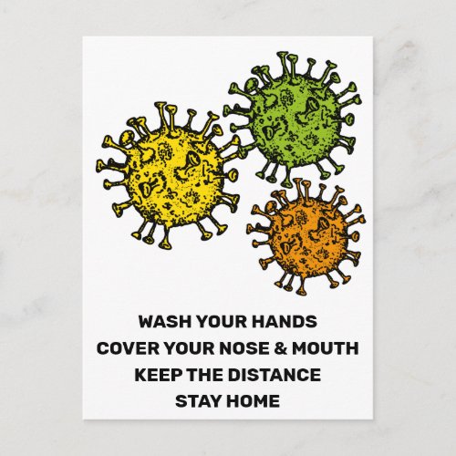 Help Stop Corona Virus Covid19 Safety Postcard