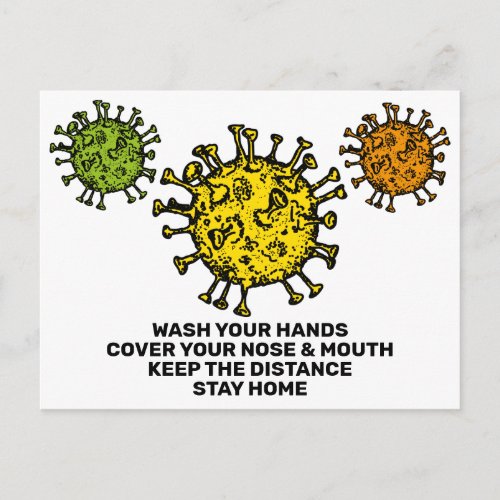 Help Stop Corona Virus Covid19 Safety Postcard