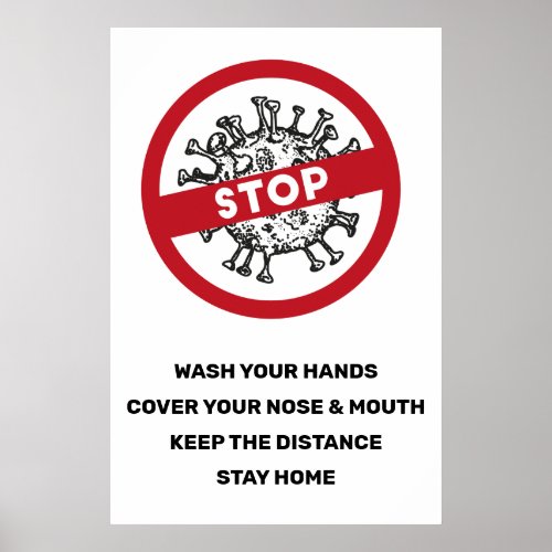 Help Stop Corona Virus Covid19 Safety Poster