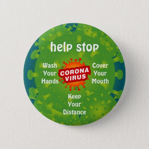 Help Stop Corona Virus Safety Cool  Pin Button