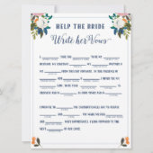 Help the Bride Write Her Vows Bridal Shower Game Invitation | Zazzle