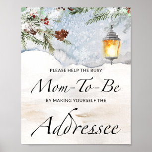 Help the Busy Mom-to-Be Address an Envelope Poste Poster