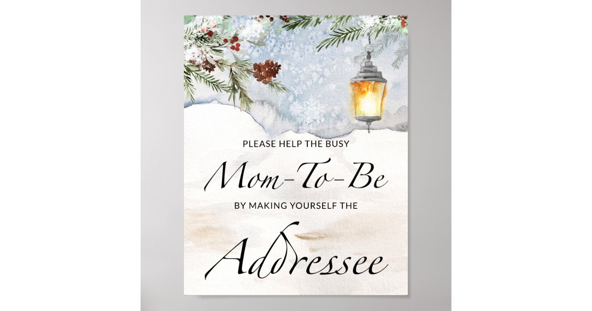 Mom Address Help the Busy Mom-to-Be Address an Envelope Poste Poster | Zazzle