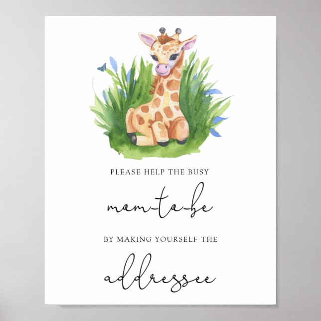 Help the Busy Mom-to-Be Address an Envelope Poster (Front)