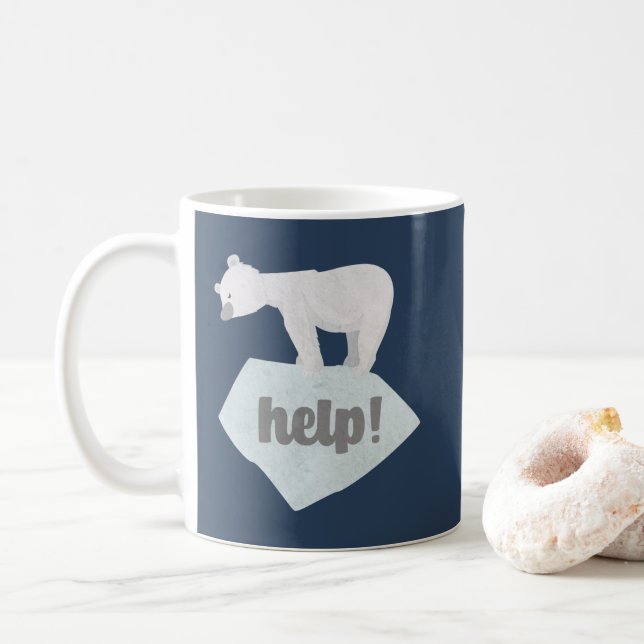 Help the Polar Bear Coffee Mug (With Donut)
