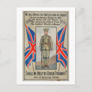 Help to Crush Tyranny_Propaganda Poster Postcard