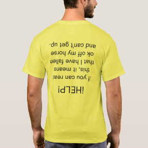 "¡HELP!" Upside Down Fallen Rider Equestrian Humor T-Shirt