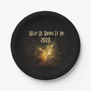 Help Us Bring It In! Roarding 20's New Year's Eve Paper Plates