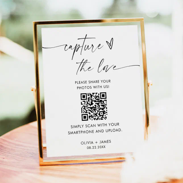 Help Us Capture The Love Sign, Minimalist Wedding Poster | Zazzle
