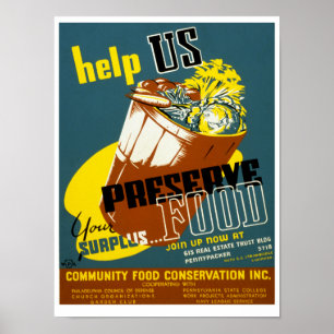 Help Us Preserve Food Poster