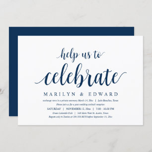 Help us to celebrate Modern Post Wedding Elopement Invitation