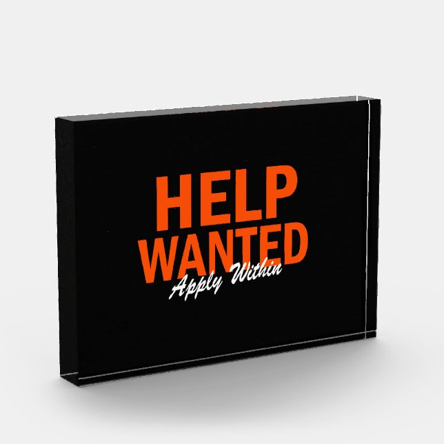 Help Wanted Apply Within Award (Left)