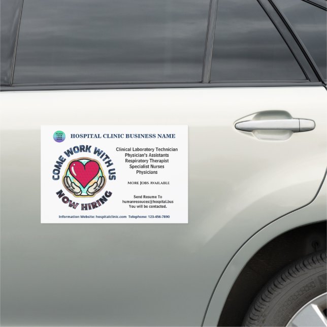 Help Wanted Business Now Hiring Personalize    Car Magnet (In Situ)