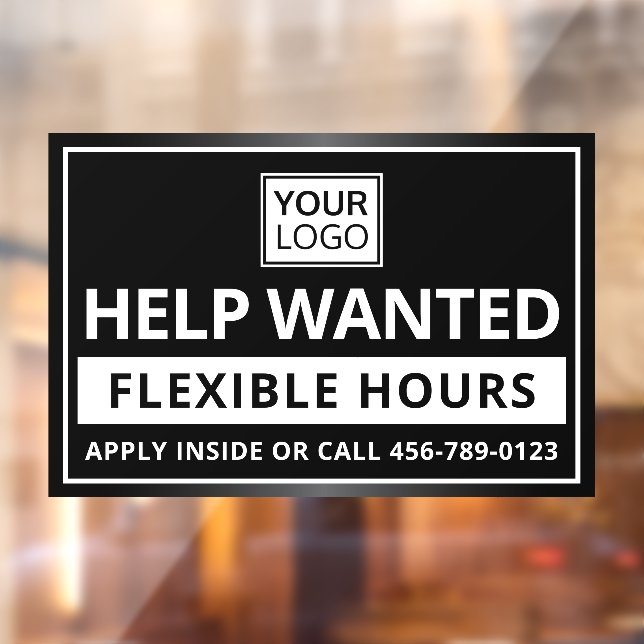 Help wanted custom logo hiring window cling (Sheet 2)