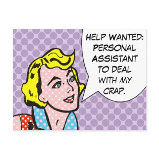 Help Wanted Funny Comic Book Postcard
