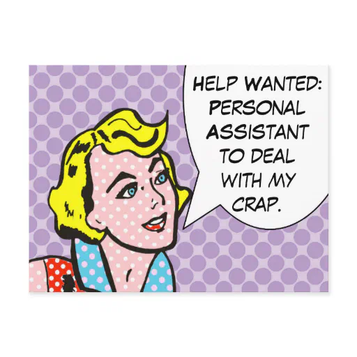 Help Wanted Funny Comic Book Postcard