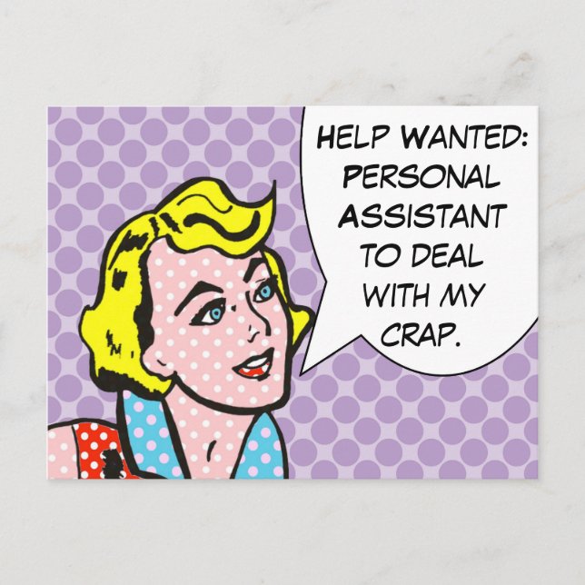 Help Wanted Funny Comic Book Postcard (Front)
