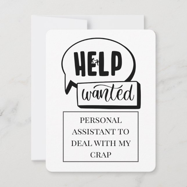 Help Wanted Funny Comic Thank You Card (Front)