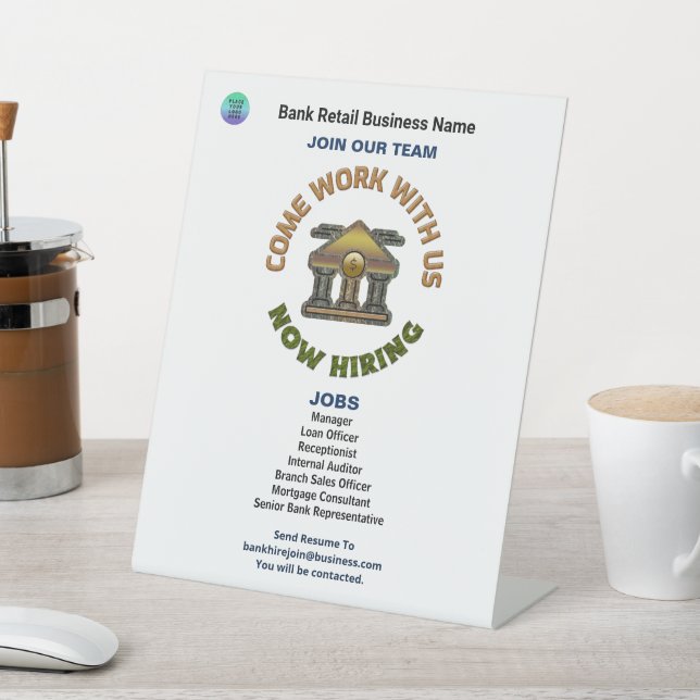  Help Wanted Hiring Business Logo Custom  Pedestal Sign (In SItu)