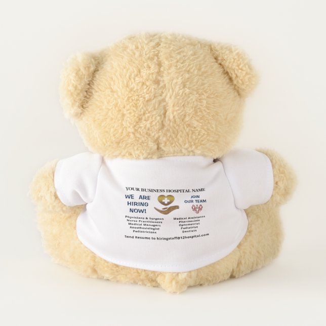 Help Wanted Hiring Join Our Team Promotional Teddy Bear (Back)